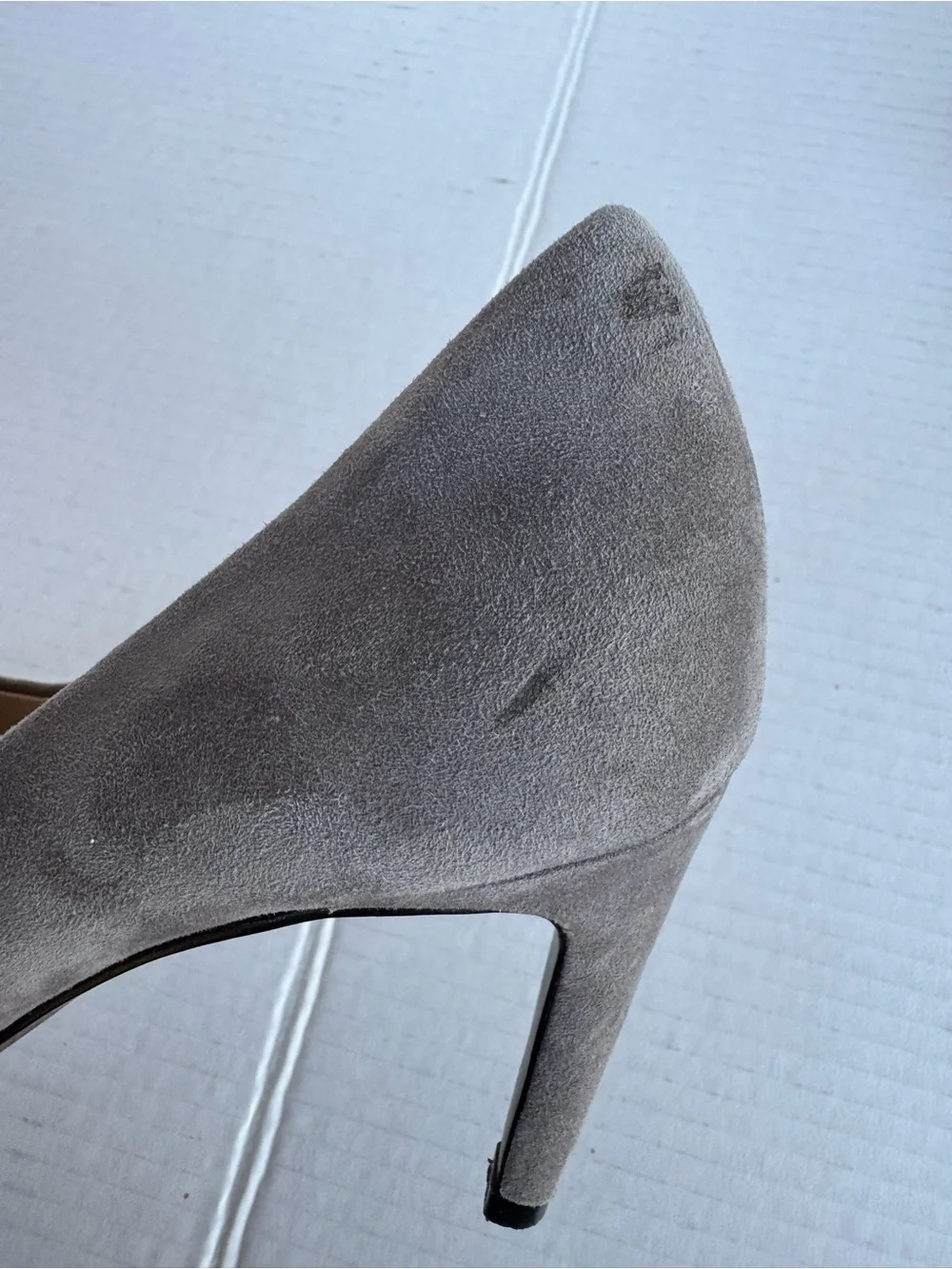 Cole Haan Grand.OS Grey Suede Pointed-Toe Pumps
